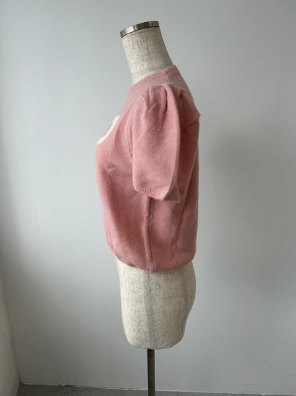 ＜RN2242001＞　リボンパフスリーブニット