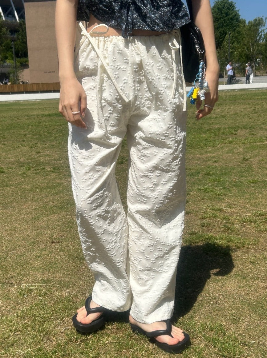 ＜SL2241665＞　フラワーエンボスパンツ