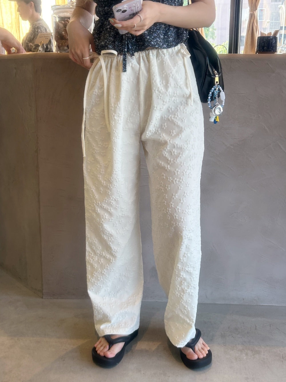 ＜SL2241665＞　フラワーエンボスパンツ