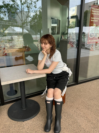 ＜SL2242608＞　サイドレースリボンハーフパンツ