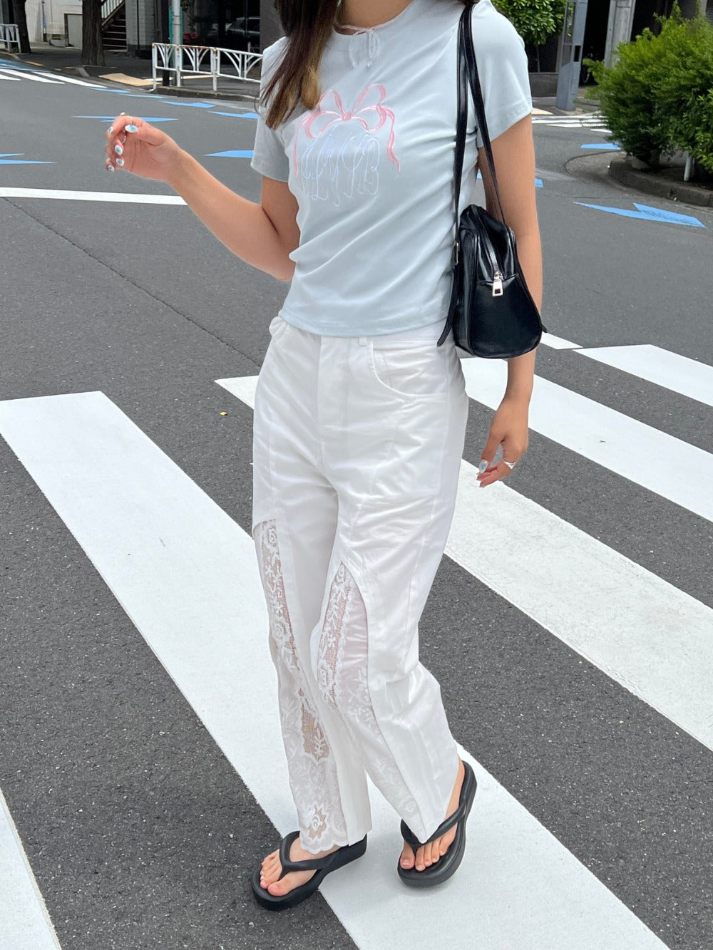 ＜SL2242610＞　リボンクロップドTシャツ