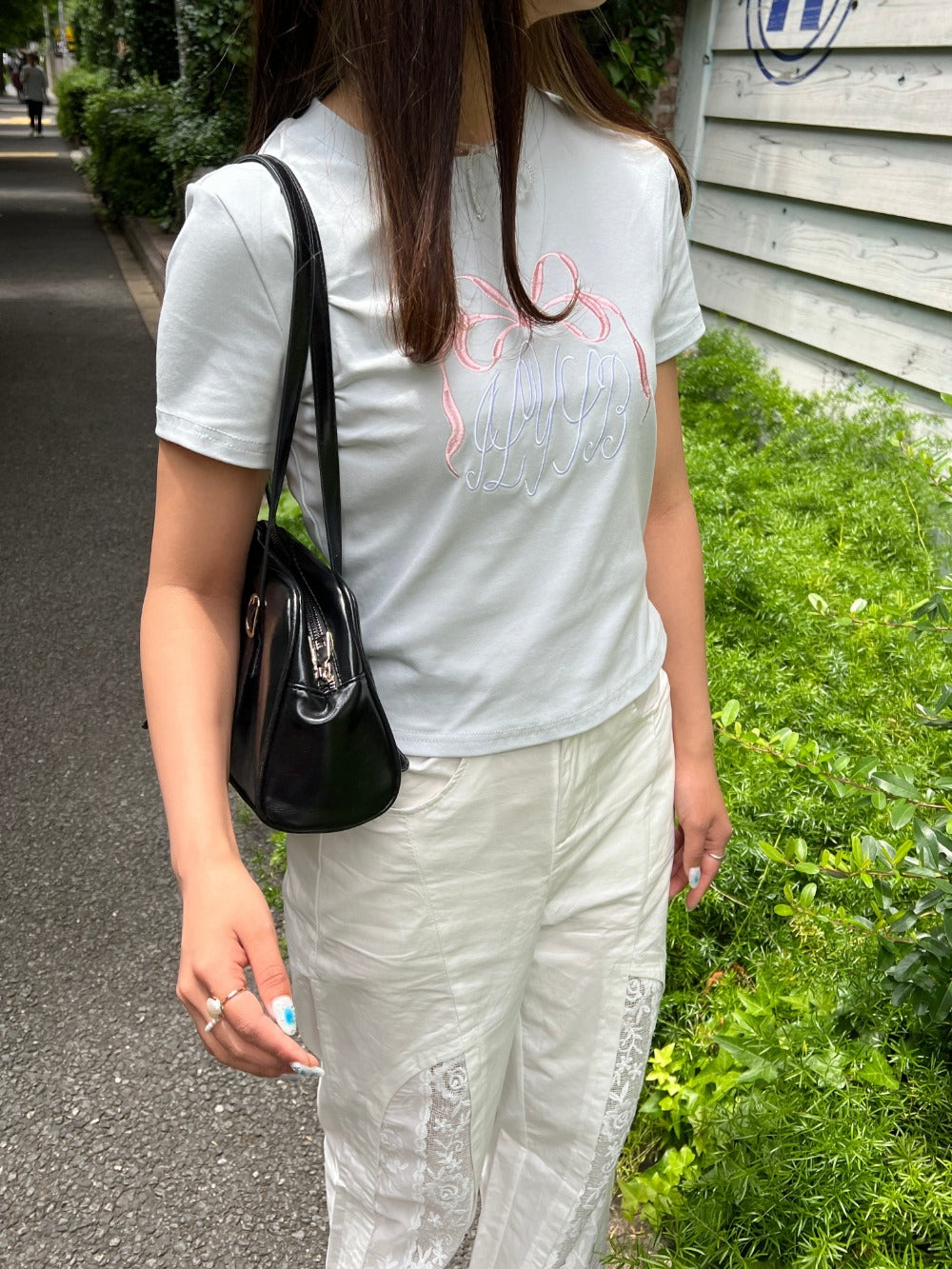 ＜SL2242610＞　リボンクロップドTシャツ