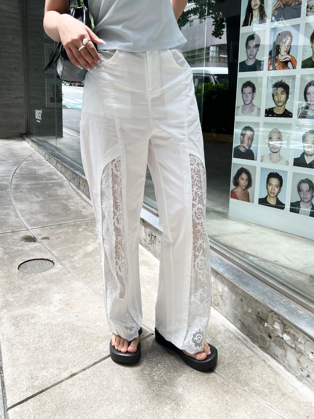 ＜SL2242609＞　レーススリットパンツ