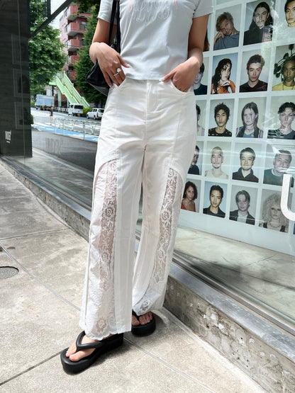 ＜SL2242609＞　レーススリットパンツ