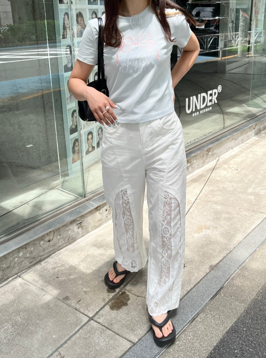 ＜SL2242610＞　リボンクロップドTシャツ
