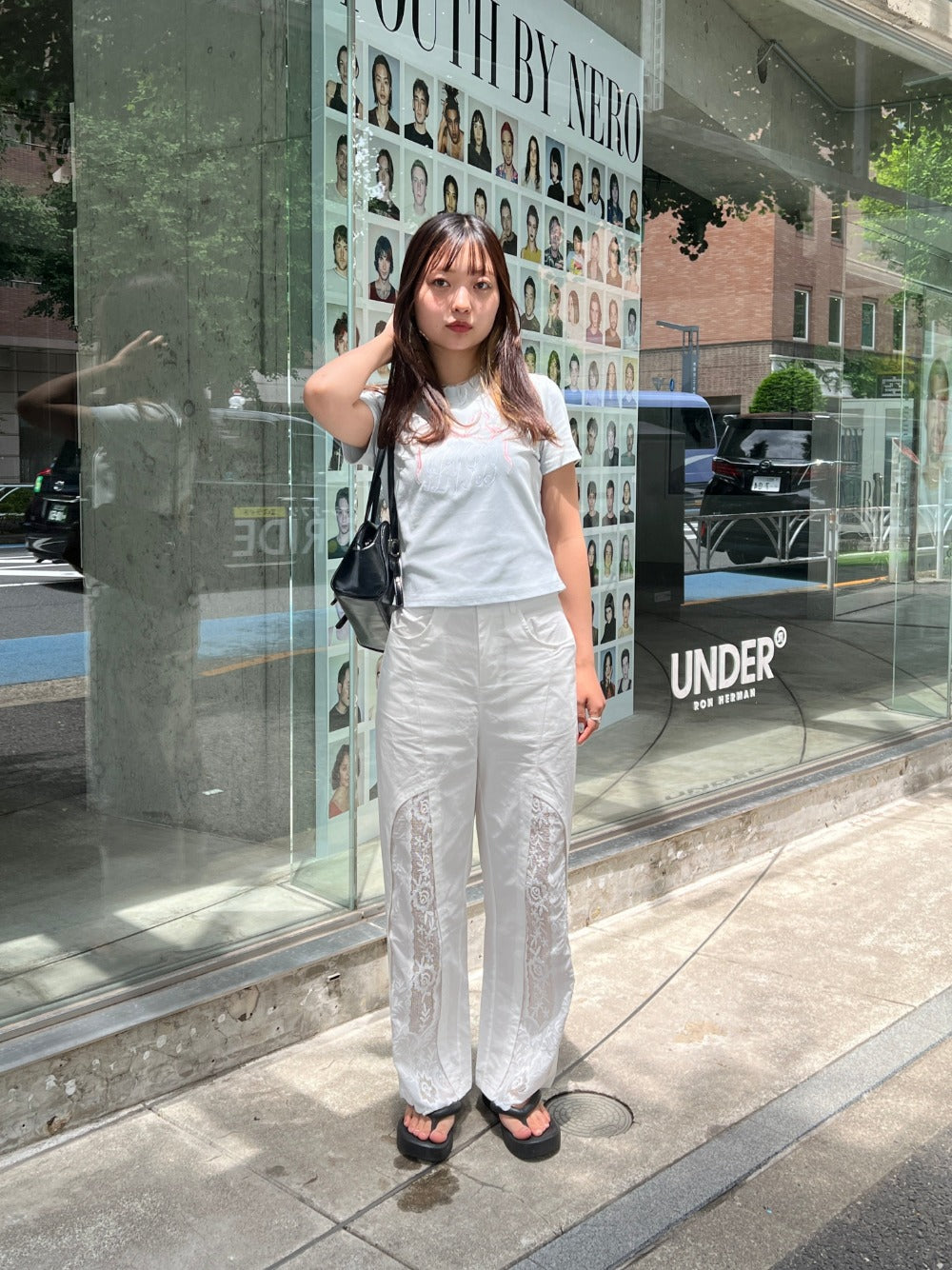 ＜SL2242609＞　レーススリットパンツ
