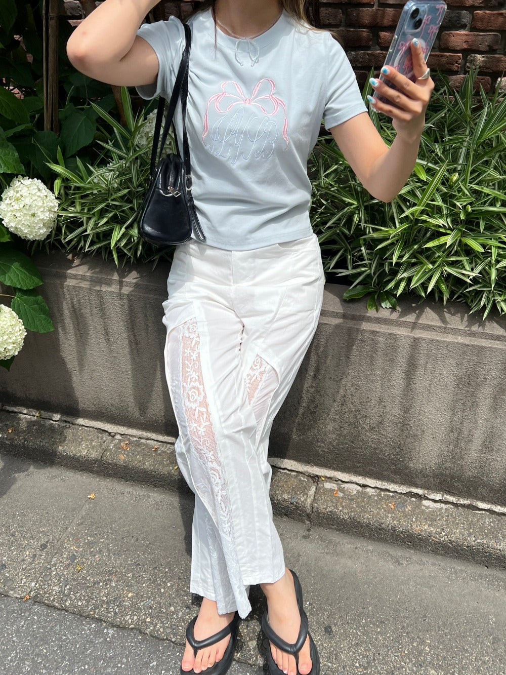 ＜SL2242610＞　リボンクロップドTシャツ