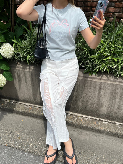 ＜SL2242610＞　リボンクロップドTシャツ