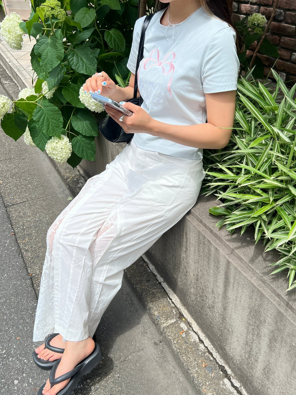＜SL2242610＞　リボンクロップドTシャツ
