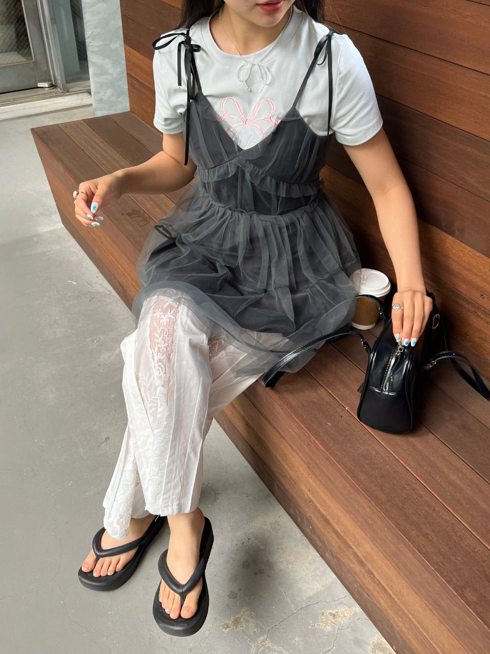 ＜SL2242610＞　リボンクロップドTシャツ