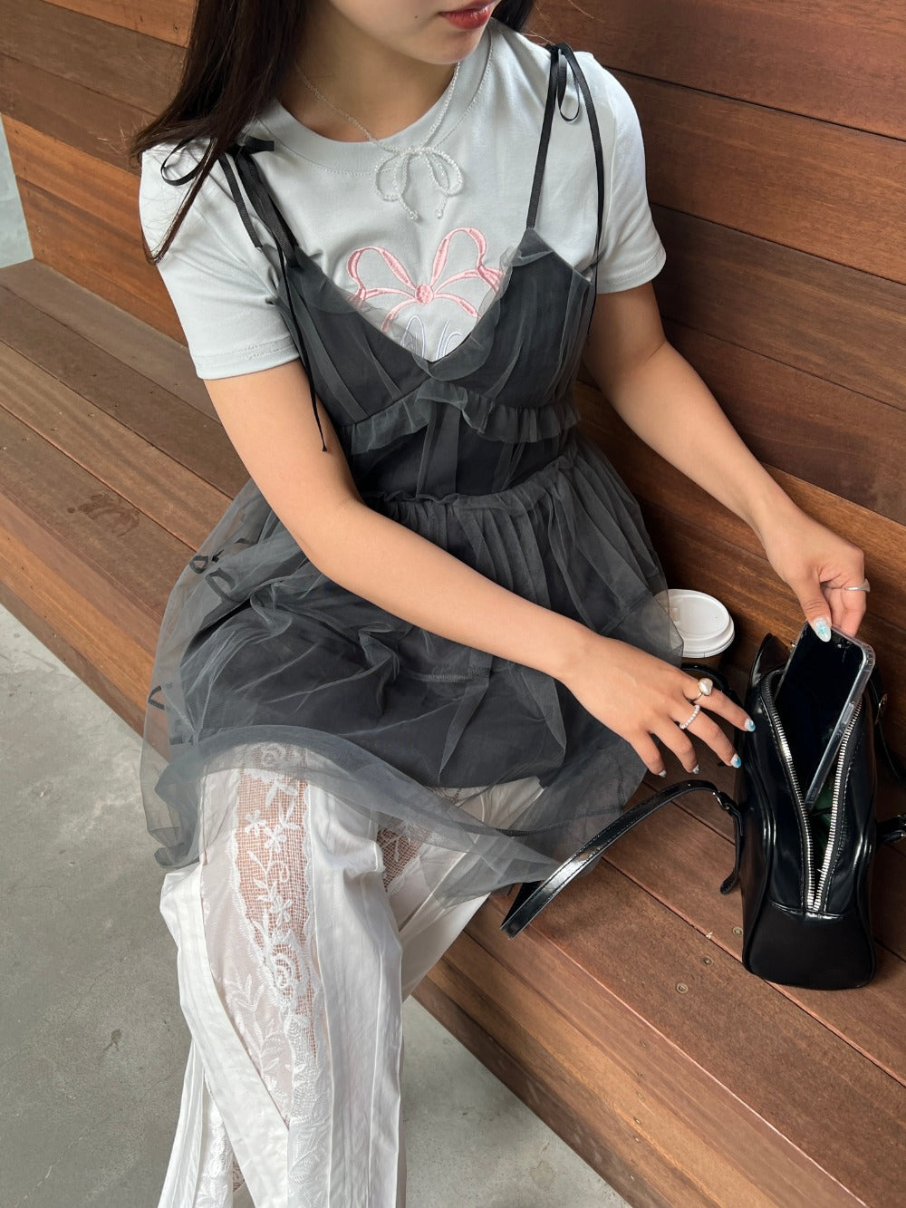 ＜SL2242610＞　リボンクロップドTシャツ