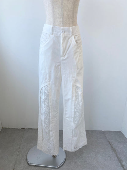 ＜SL2242609＞　レーススリットパンツ