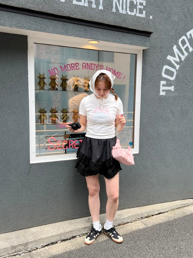 ＜SL2242610＞　リボンクロップドTシャツ