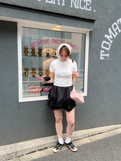 ＜SL2242610＞　リボンクロップドTシャツ
