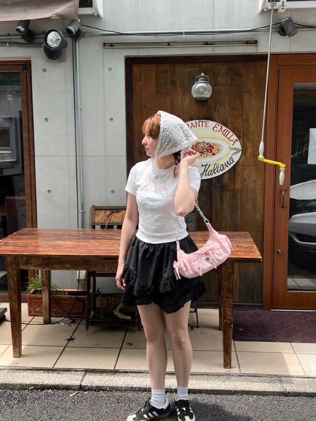 ＜SL2242610＞　リボンクロップドTシャツ