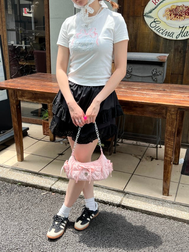＜SL2242610＞　リボンクロップドTシャツ