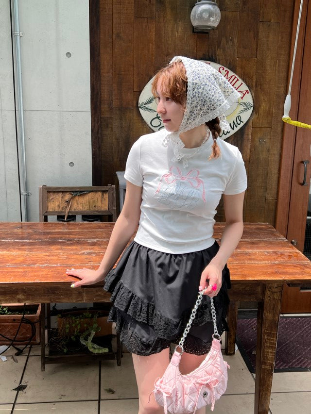 ＜SL2242610＞　リボンクロップドTシャツ