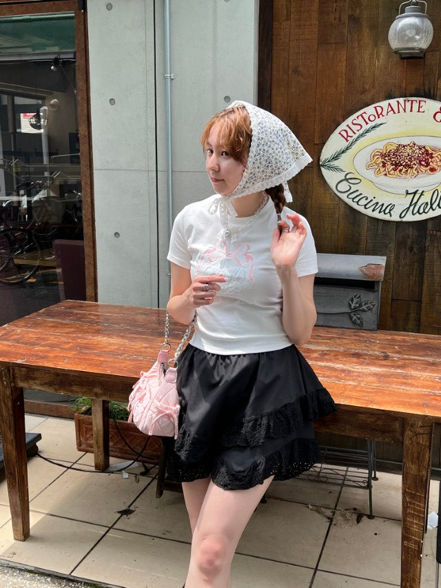 ＜SL2242610＞　リボンクロップドTシャツ