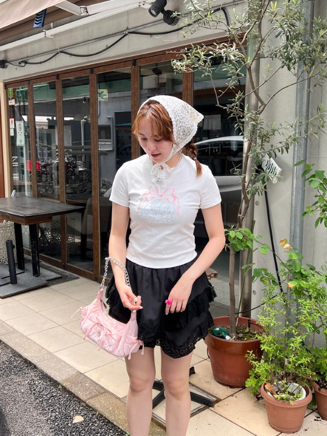 ＜SL2242610＞　リボンクロップドTシャツ