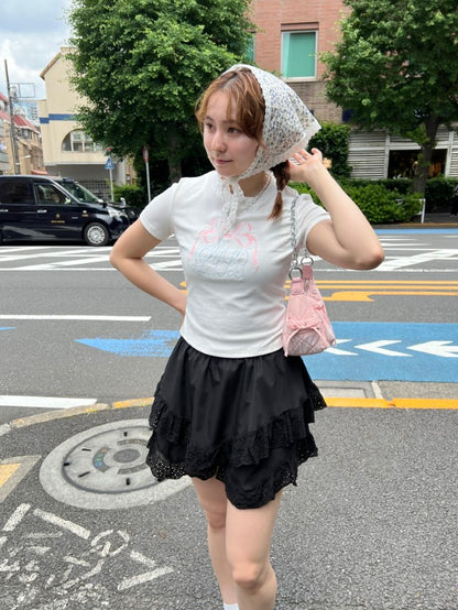 ＜SL2242610＞　リボンクロップドTシャツ