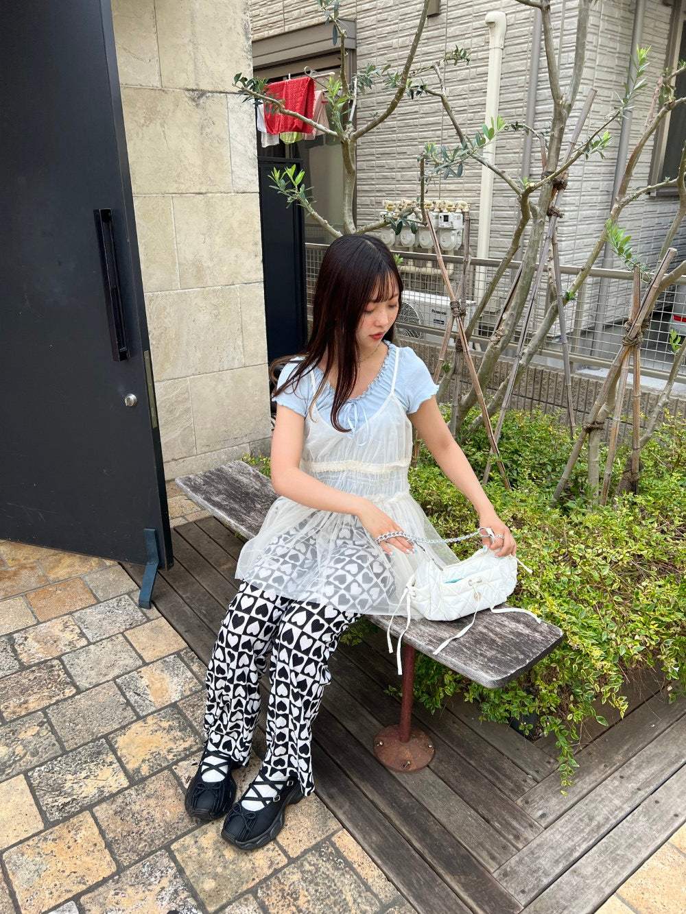 ＜SL2241611＞　ハートプリーツパンツ
