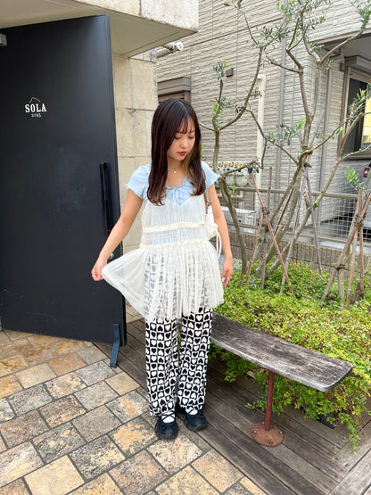 ＜SL2241611＞　ハートプリーツパンツ