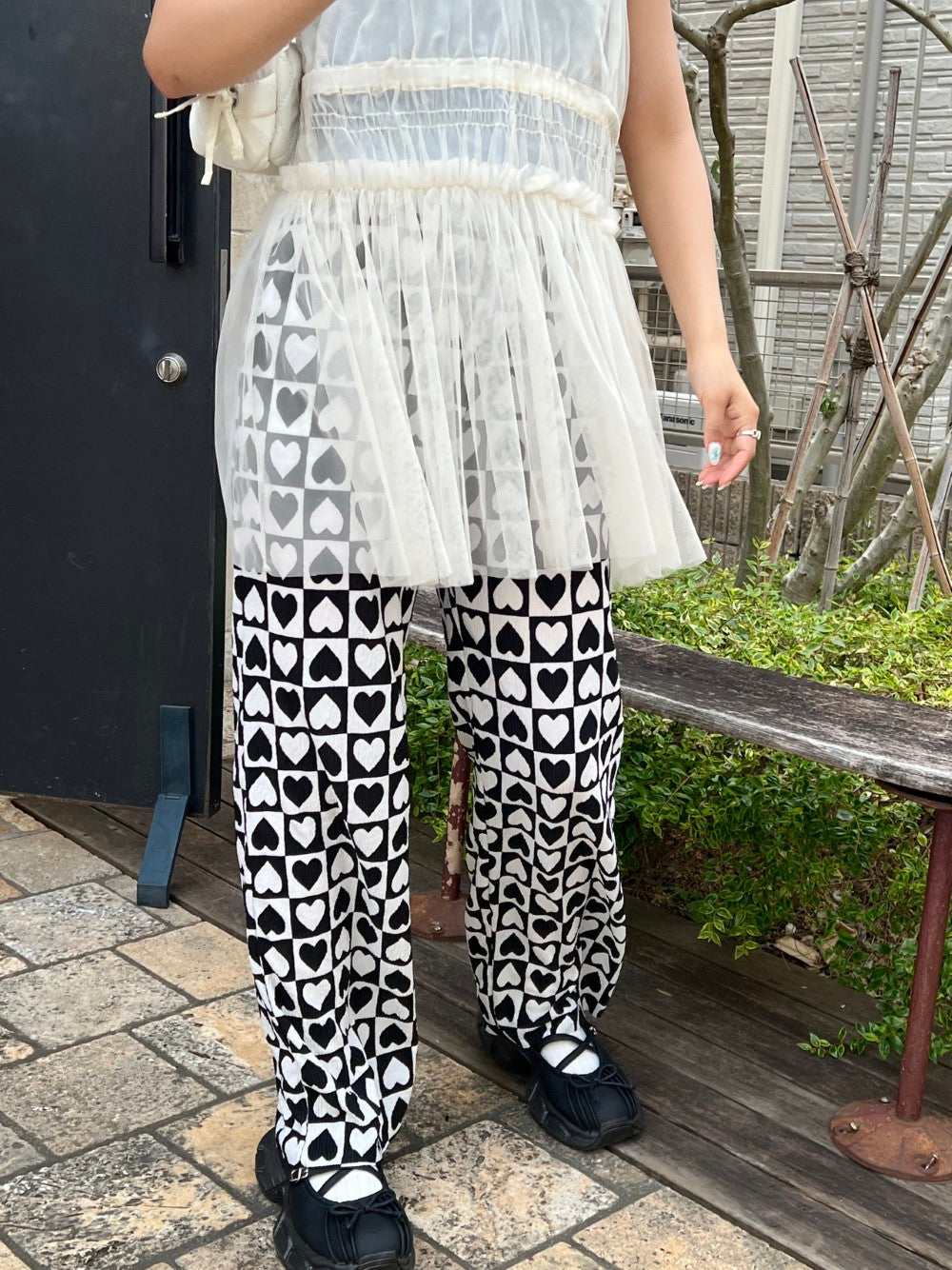 ＜SL2241611＞　ハートプリーツパンツ