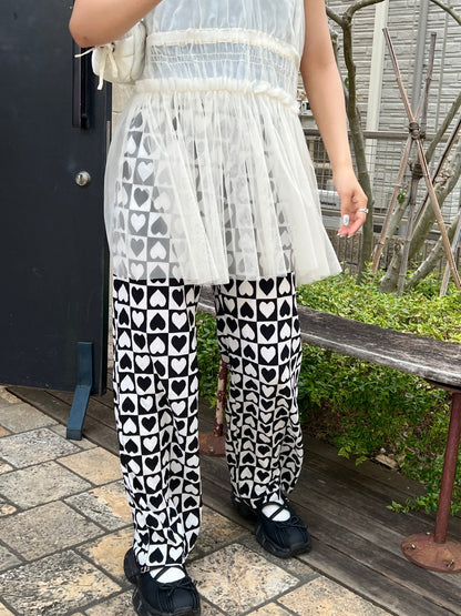 ＜SL2241611＞　ハートプリーツパンツ