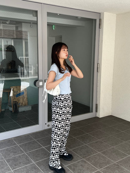 ＜SL2241611＞　ハートプリーツパンツ