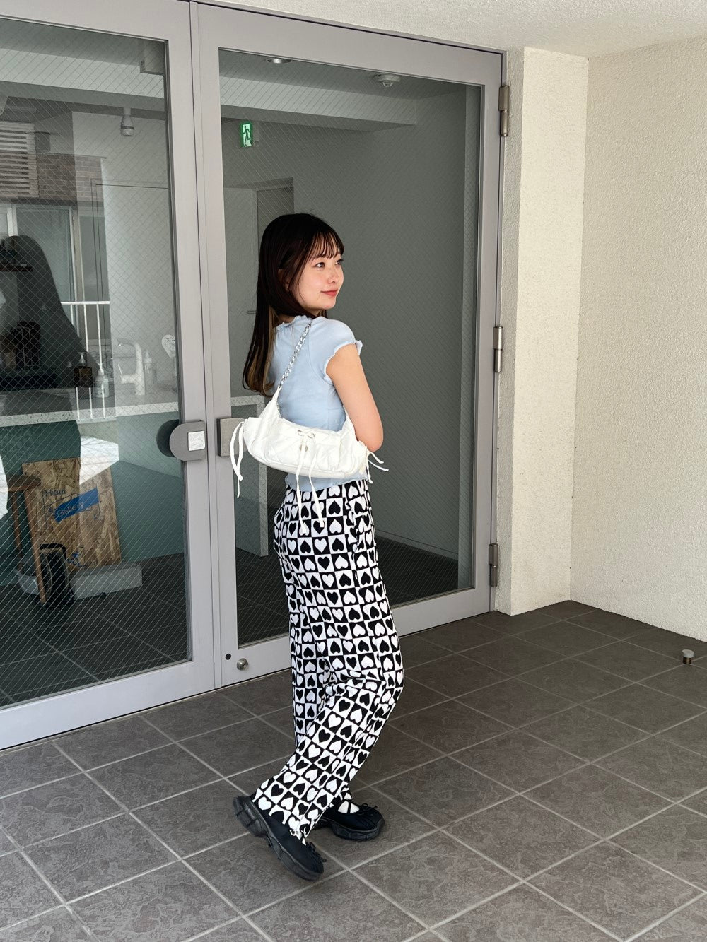 ＜SL2241611＞　ハートプリーツパンツ