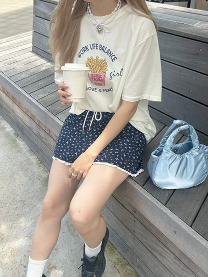 ＜SL2242617＞　小花柄フリルメロウショートパンツ