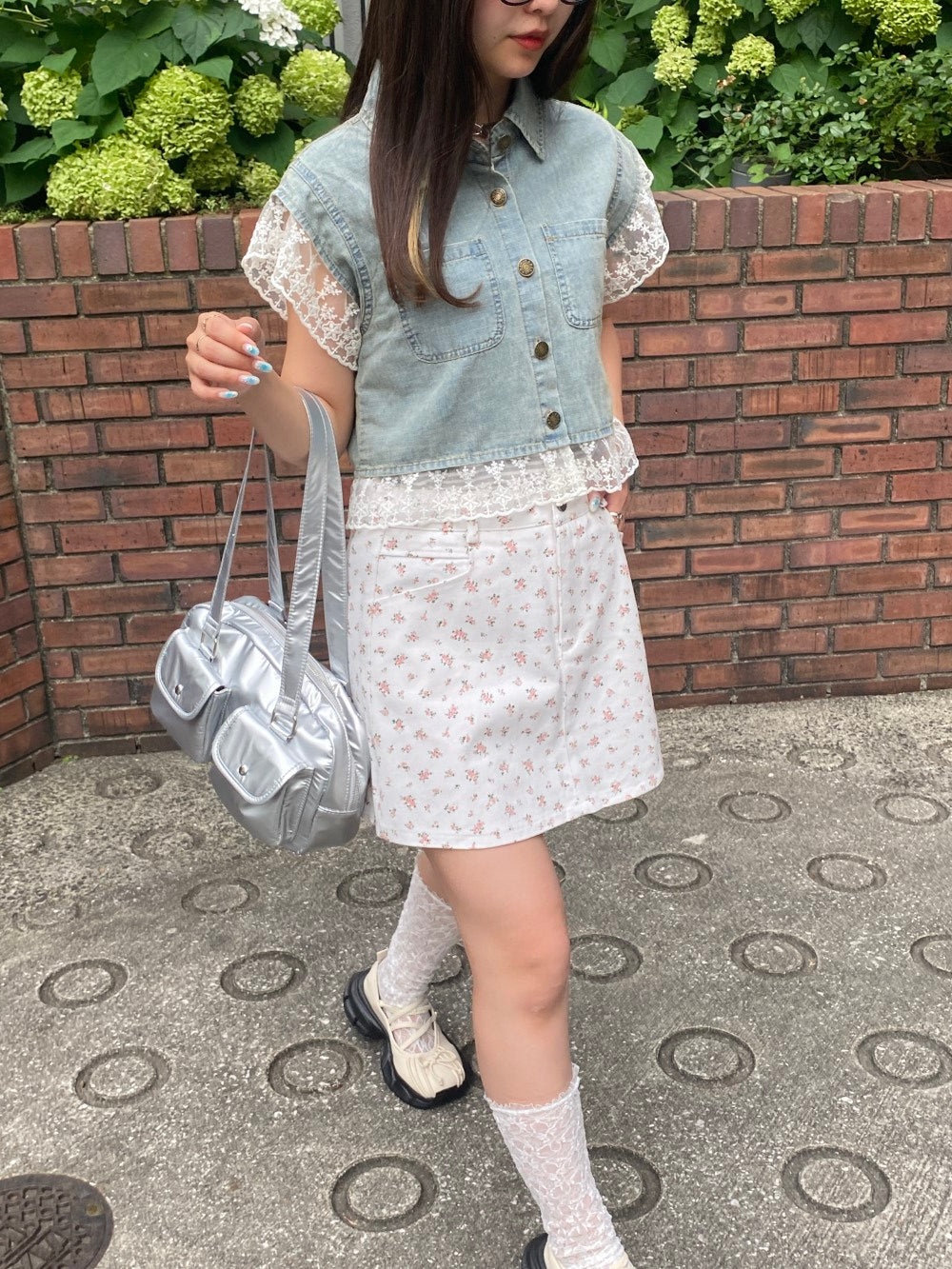 ＜SL2242641＞　小花柄ミニスカート