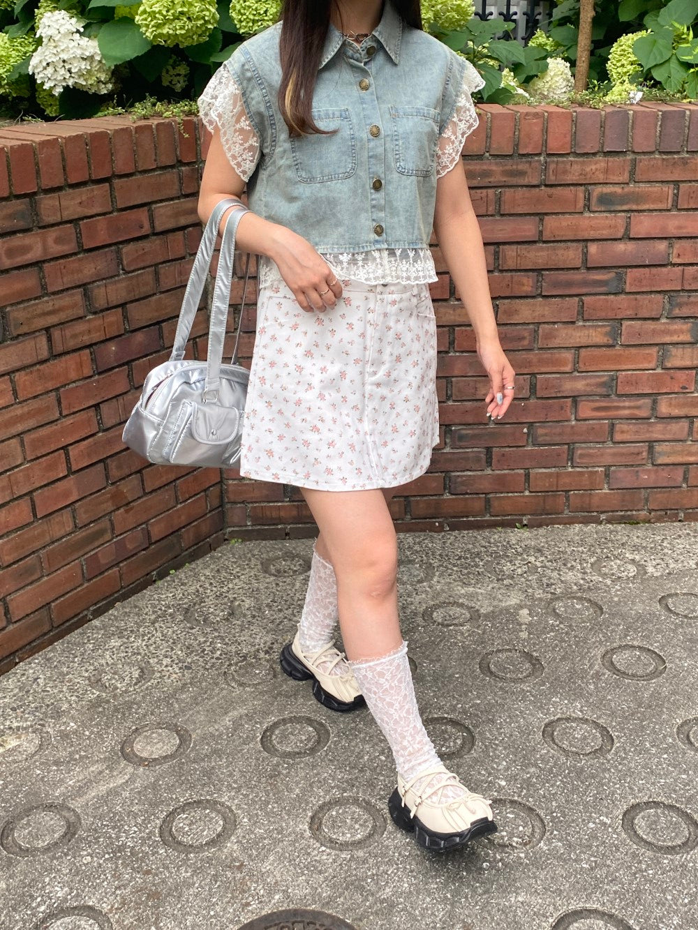 ＜SL2242641＞　小花柄ミニスカート