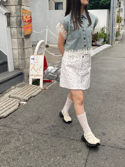 ＜SL2242641＞　小花柄ミニスカート