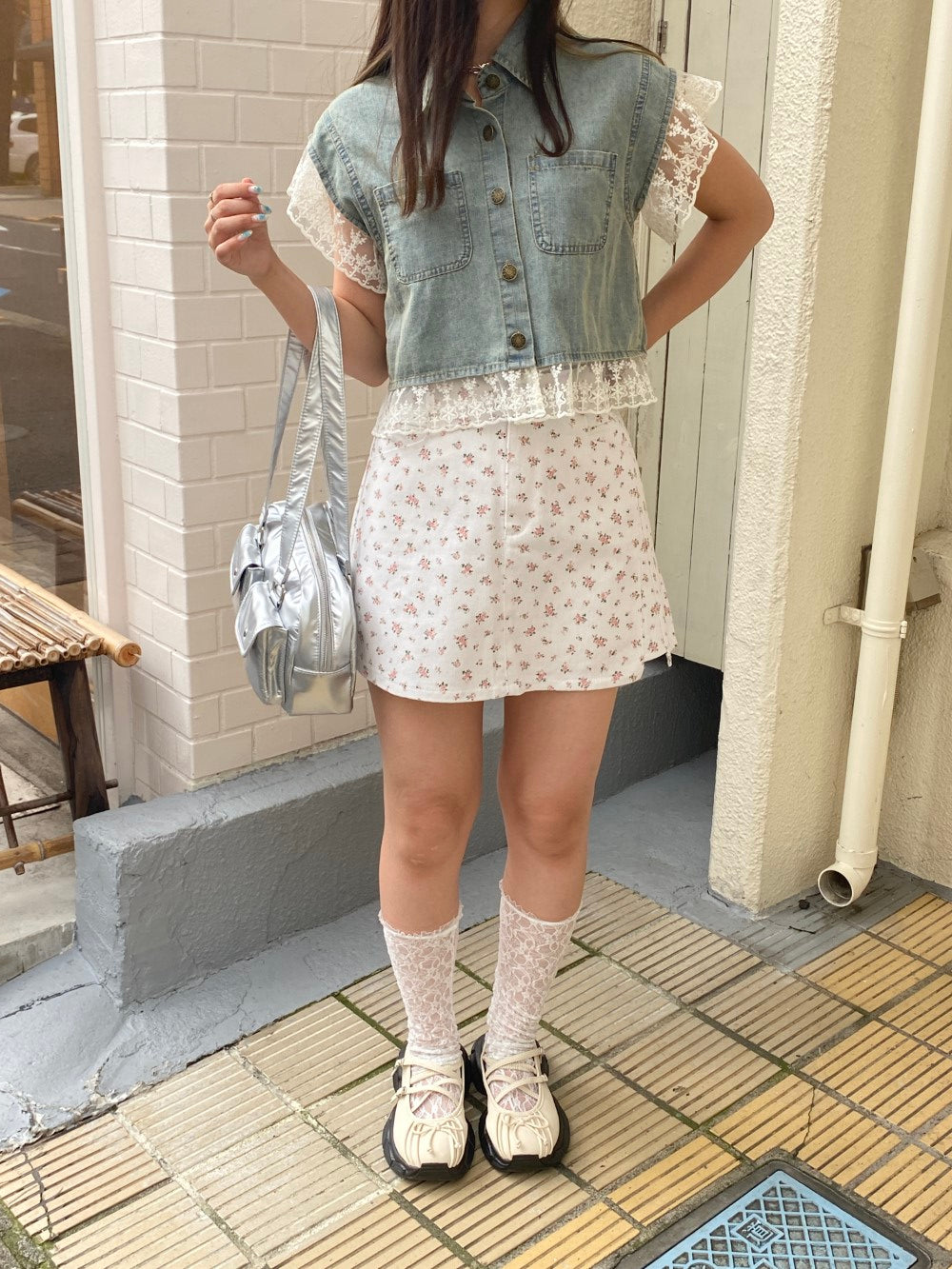 ＜SL2242641＞　小花柄ミニスカート