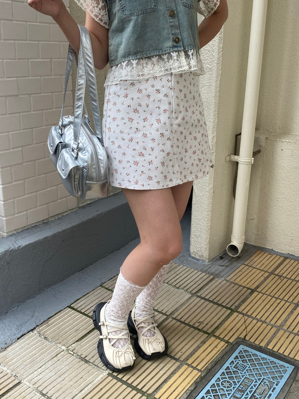 ＜SL2242641＞　小花柄ミニスカート