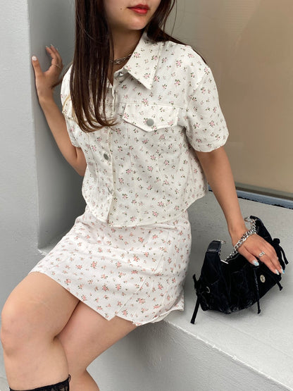 ＜SL2242641＞　小花柄ミニスカート