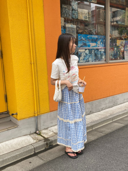 ＜SL2242621＞　vintage ribbon cake tee