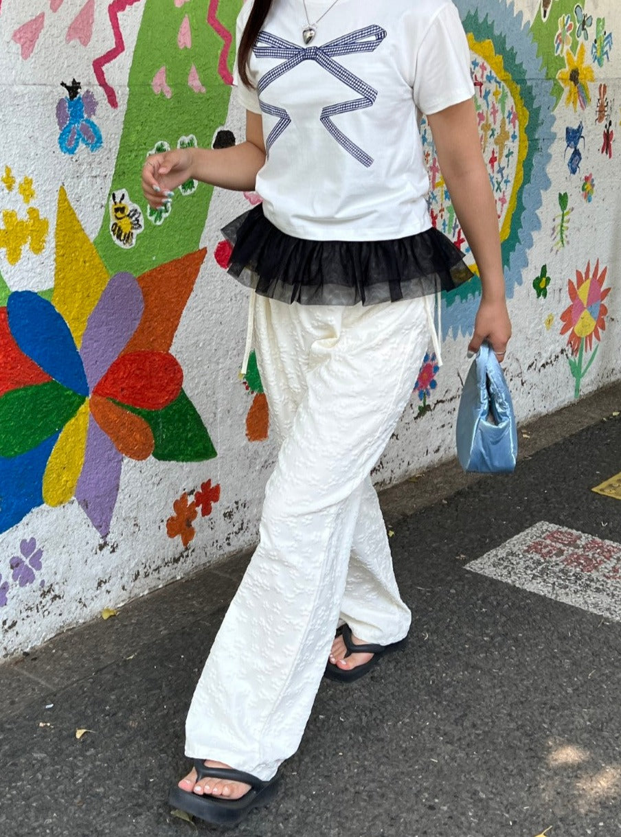 ＜SL2241665＞　フラワーエンボスパンツ