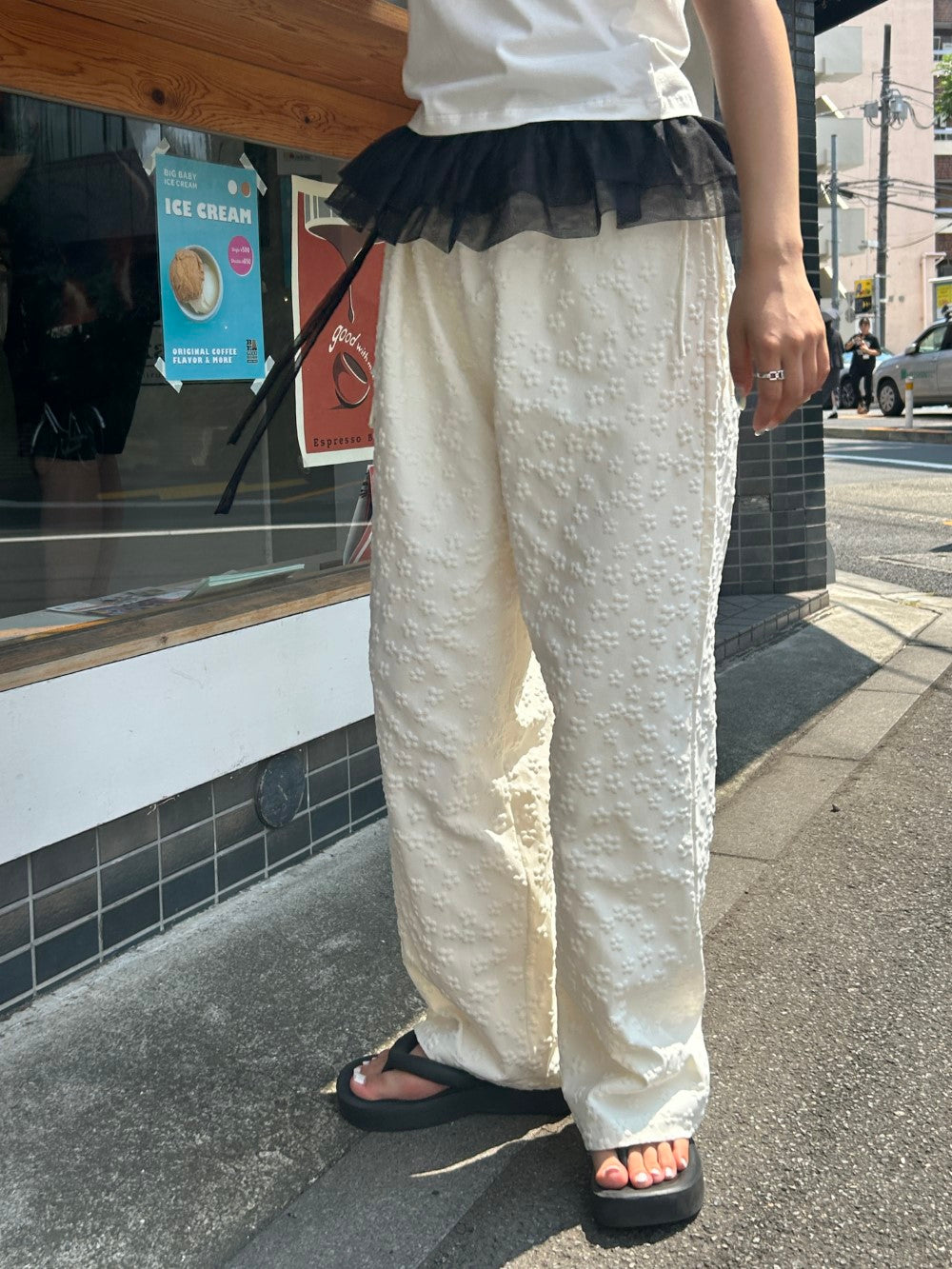 ＜SL2241665＞　フラワーエンボスパンツ