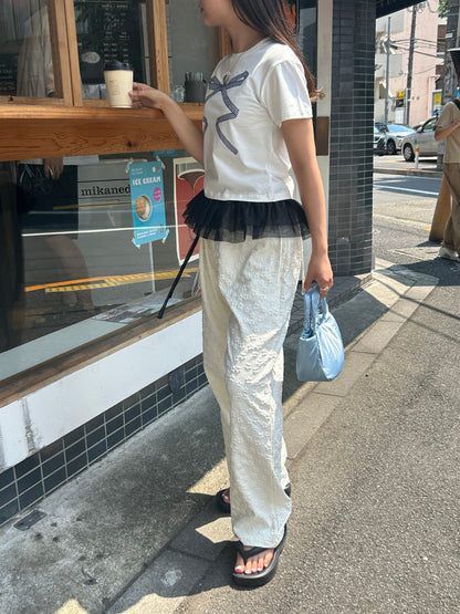 ＜SL2241665＞　フラワーエンボスパンツ