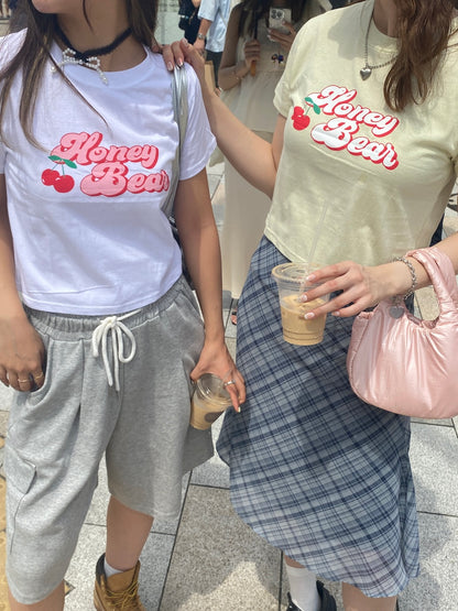 ＜SL2242678＞　チェリークロップドTシャツ