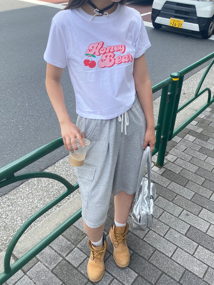 ＜SL2242678＞　チェリークロップドTシャツ