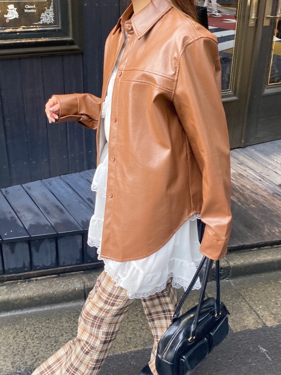 ＜SL2243620＞　レザービッグシルエットジャケット