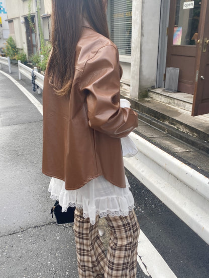＜SL2243620＞　レザービッグシルエットジャケット