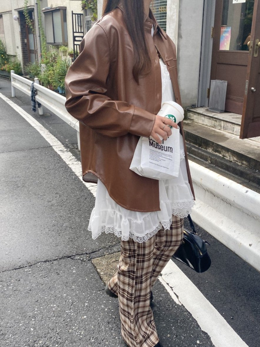 ＜SL2243620＞　レザービッグシルエットジャケット