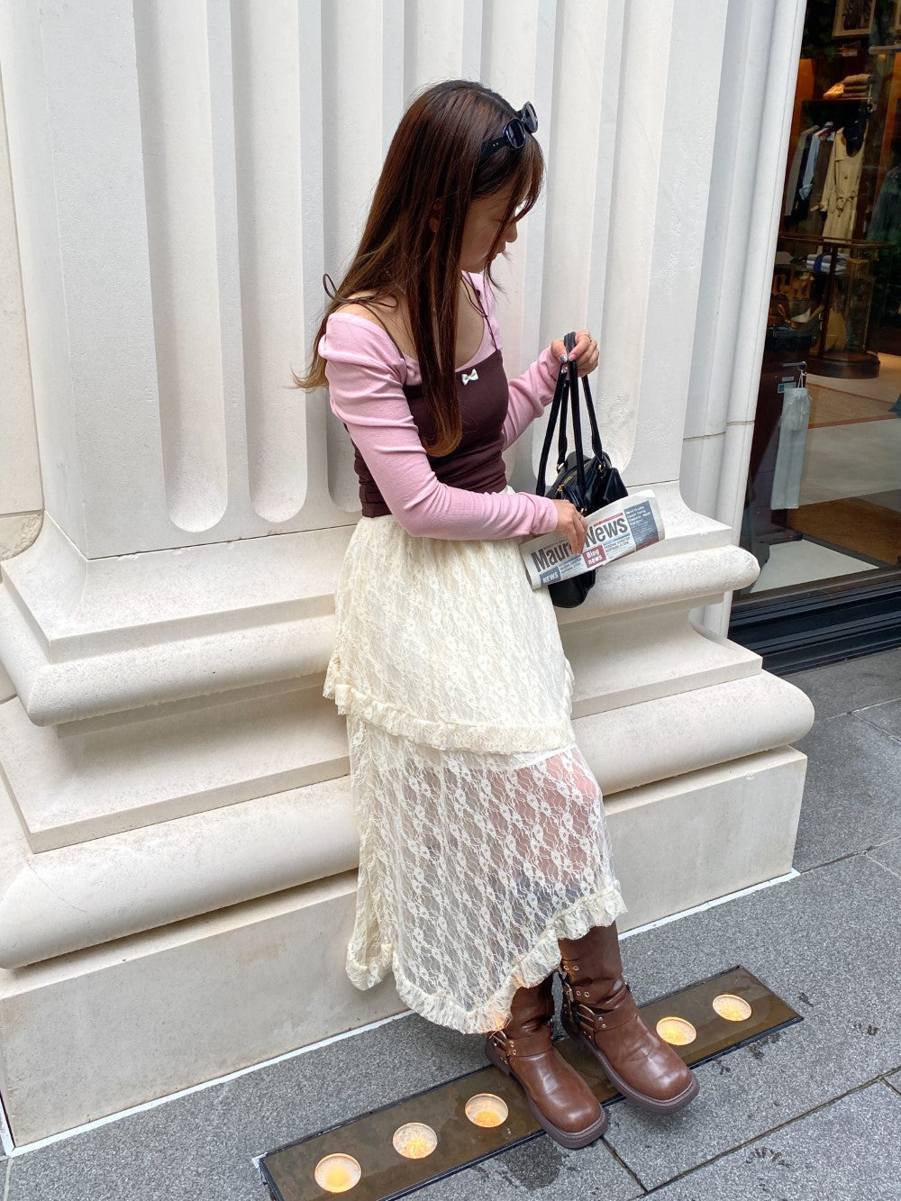 ＜SL2243615＞　2WAYレイヤードリボントップス