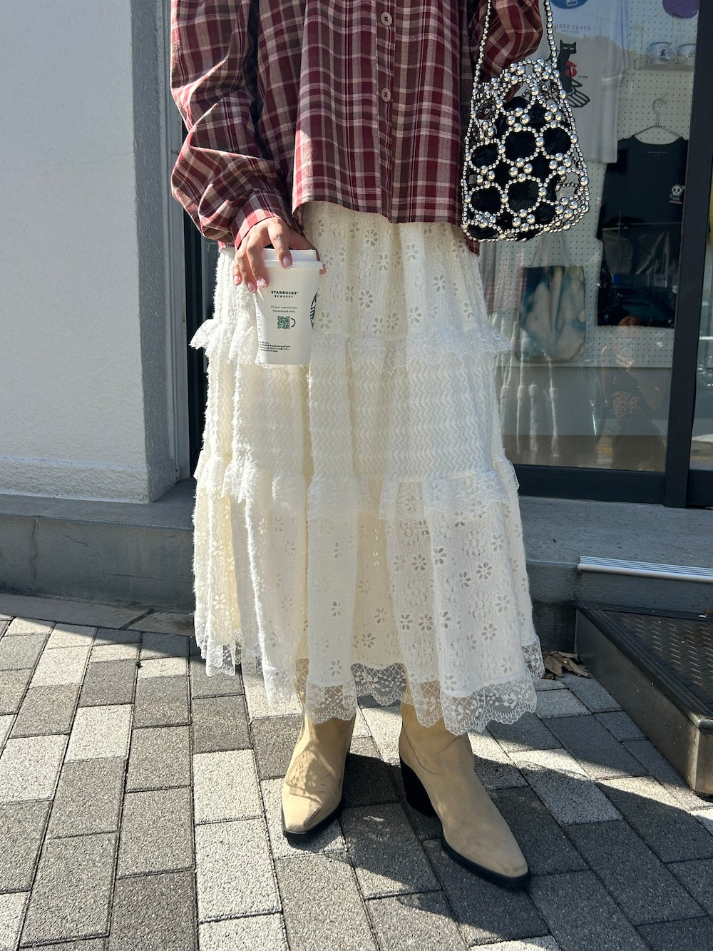 ＜SL2243666＞　2WAYチェックボリュームブラウス