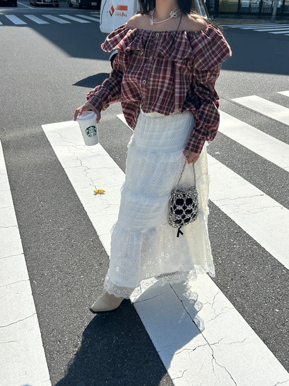 ＜SL2243666＞　2WAYチェックボリュームブラウス