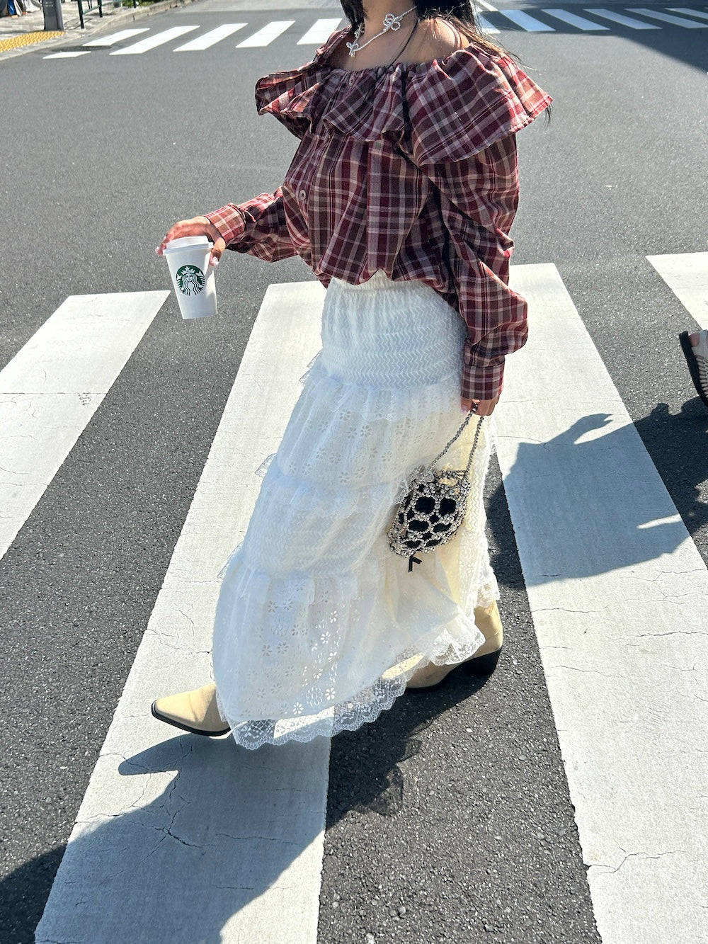＜SL2243666＞　2WAYチェックボリュームブラウス
